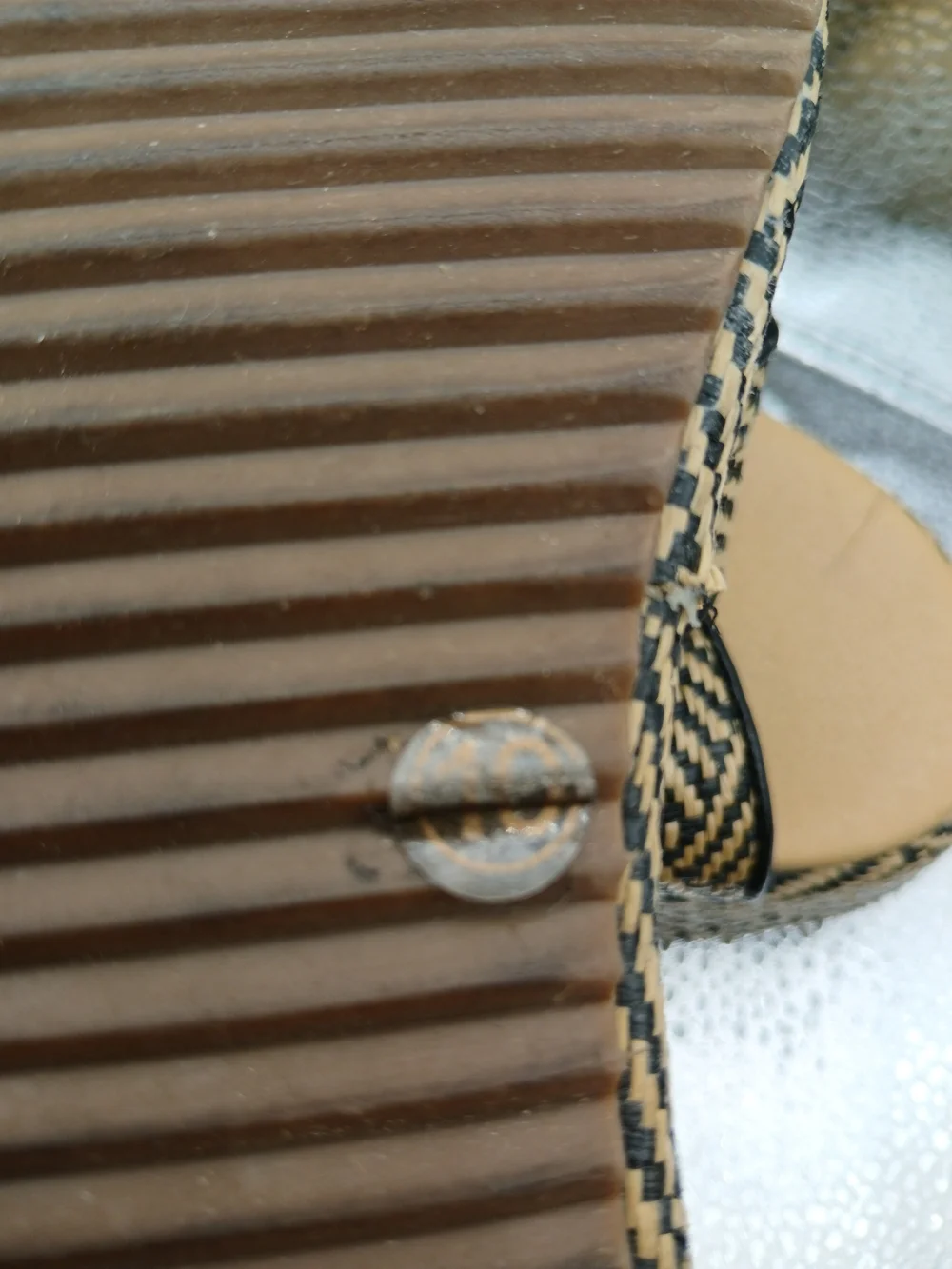 Woven Crisscross Platform Sandals in Black and Tan - Women's Summer Wedges